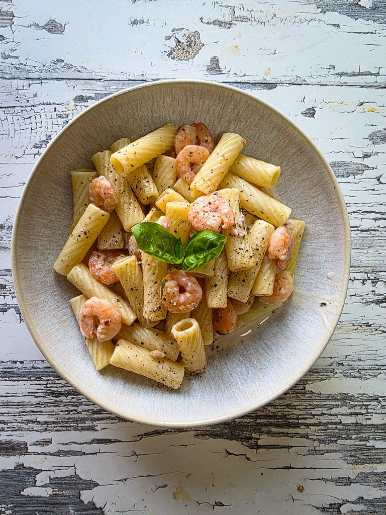 Garnelenpasta mit cremiger Zitronensauce